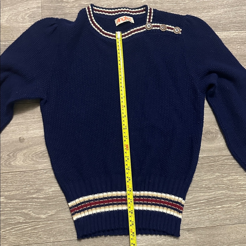 Pandora Vintage Navy Sweater with Red and White Stripes - Picture 13 of 13